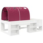 vidaXL Cadre de lit avec tunnel 3 Pièces Blanc et rouge Bois d’ingénierie