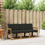 vidaXL Ensemble de canapés d'extérieur 3 pc Naturel et Noir