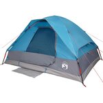 vidaXL Tente de camping à dôme 4 personnes bleu imperméable