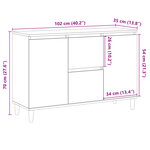 vidaXL Buffet vieux bois 102x35x70 cm bois d'ingénierie