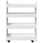 vidaXL Chariot de rangement étroit 4 niveaux blanc bois d'ingénierie