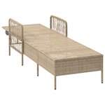 vidaXL Lounge de Soleil Beige et crème Rotin PE 157 x 55 x 92 cm Pliable