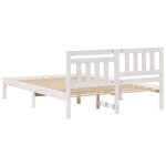 vidaXL Cadre de lit Blanc 135 x 190 cm Bois massif en pin