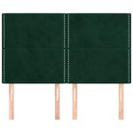 vidaXL Tête de lit Vert foncé 144 x 5 x 118/128 cm Velours