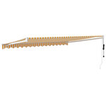vidaXL Auvent rétractable automatique jaune et blanc 4x3 m