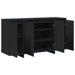 vidaXL Buffet Noir Noir Bois d'ingénierie 135 x 41 x 75 cm Buffet Noir