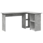 vidaXL Bureau Gris béton 142 x 102 x 73 cm Bois d'ingénierie