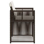vidaXL Chaises de jardin avec coussins lot de 4 marron résine tressée