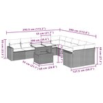 vidaXL Salon de jardin 11 Pièces avec coussins gris clair résine tressée