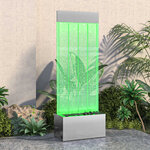 vidaXL Colonne à bulles avec LED RVB Inox et acrylique 110 cm