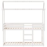 vidaXL Lit superposé avec toit blanc 75x190 cm bois massif de pin