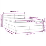 vidaXL Sommier à lattes de lit et matelas et LED gris foncé 140x220cm velours