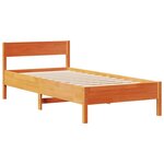 vidaXL Lit bibliothèque sans matelas cire marron 100x200 cm pin massif
