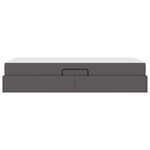vidaXL Lit avec rangement et matelas avec matelas 2 Pièces Gris Cuir
