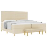 vidaXL Lit à ressorts avec matelas Crème 200 x 200 cm tissu
