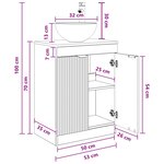 vidaXL Meuble de salle de bain avec évier Chêne Sonoma 54 x 35 x 83 cm