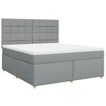 vidaXL Sommier à lattes de lit avec matelas Gris clair 180x200cm Tissu