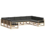 vidaXL Ensemble de canapés d'extérieur 9 pc Blanc et anthracite