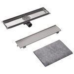vidaXL Drain de douche linéaire 530 x 140 mm Acier inoxydable