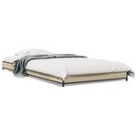 vidaXL Cadre de lit chêne sonoma 90x200 cm bois d'ingénierie et métal