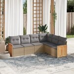 vidaXL Salon de jardin avec coussins 6 Pièces beige résine tressée