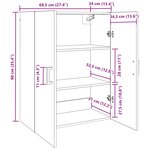 vidaXL Armoire Murale 2 Pièces Bois ancien 69 5 x 34 x 90 cm
