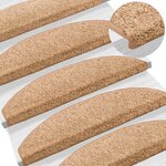 vidaXL Tapis d'escalier auto-adhésifs 15 pc 80 x 24 5 x 3 5 cm Beige
