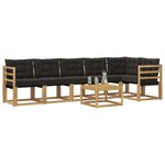 vidaXL Ensemble de canapés d'extérieur 7 pc Blanc et noir