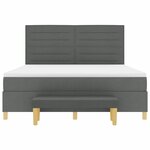 vidaXL Lit à ressorts avec tête de lit Gris foncé 200 x 180 cm tissu