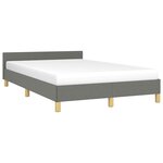 vidaXL Cadre de lit sans matelas gris foncé 120x200 cm tissu