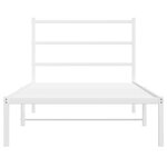 vidaXL Cadre de lit métal sans matelas et tête de lit blanc 107x203 cm