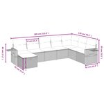 vidaXL Salon de jardin 8 Pièces avec coussins gris clair résine tressée