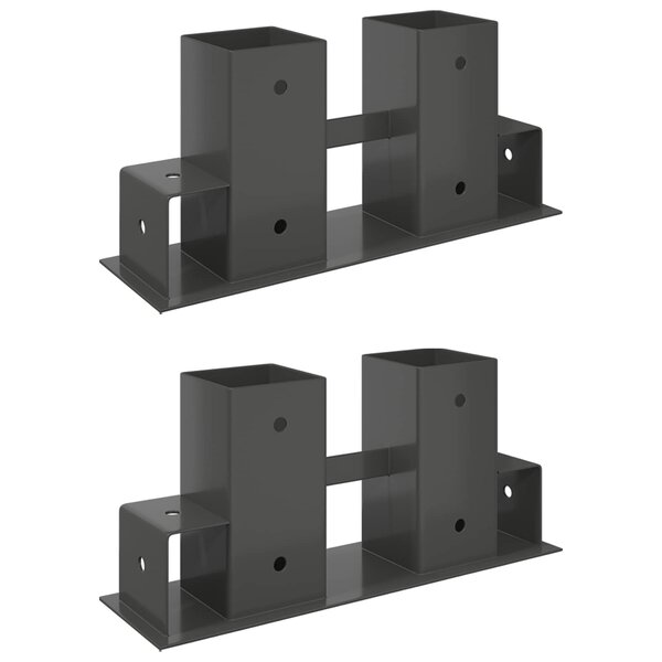 Aide à l'empilement de bois de chauffage 2 Pièces Anthracite Acier