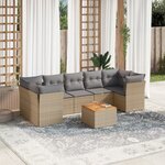 vidaXL Salon de jardin avec coussins 8Pièces mélange beige résine tressée