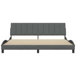 vidaXL Cadre de lit sans matelas Hanko gris foncé 200x200 cm tissu