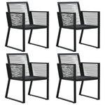 Salon de jardin meuble d'extérieur ensemble de mobilier 5 pièces rotin pvc noir 02_0016617