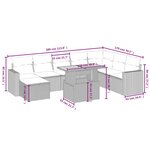 vidaXL Salon de jardin avec coussins 9 Pièces beige résine tressée