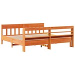vidaXL Cadre de lit sans matelas cire marron 200x200cm bois pin massif