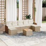 vidaXL Salon de jardin avec coussins 8 Pièces beige résine tressée