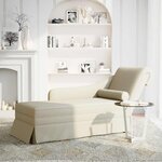 vidaXL Fauteuil long avec traversin et accoudoir droit crème velours