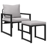 vidaXL Ensemble de canapé de jardin 4 Pièces Noir 61 x 72 5 x 71 cm Acier