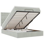 vidaXL Cadre de lit ottoman et matelas gris clair 140x190 velours