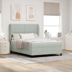vidaXL Lit ressort avec matelas gris clair 160x200 cm en velours