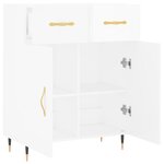 vidaXL Buffet Blanc brillant 69 5x34x90 cm Bois d'ingénierie