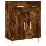 vidaXL Buffet haut Chêne fumé 69 5x34x180 cm Bois d'ingénierie