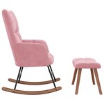 vidaXL Chaise à bascule avec repose-pied Rose Velours
