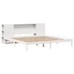 vidaXL Lit bibliothèque sans matelas blanc 200x200 cm bois pin massif