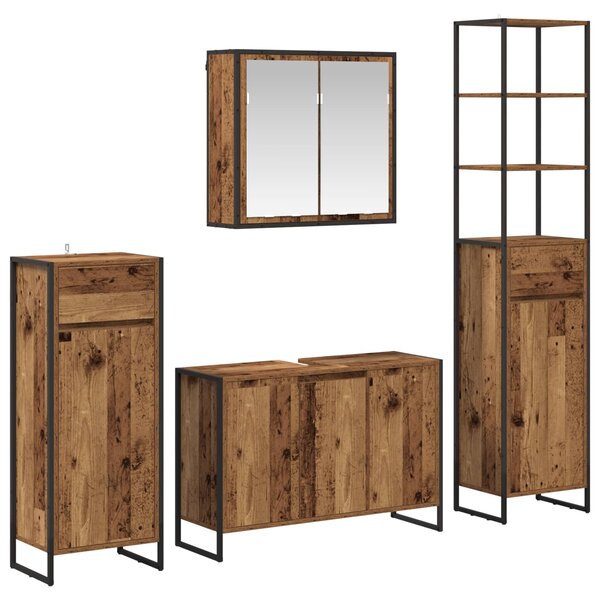 vidaXL Ensemble de mobilier de salle de bain avec tiroir Bois ancien