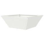 vidaXL Jardinière Bol De Jardin Blanche 40x40x15 cm En Acier