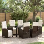 vidaXL Ensemble de salle à manger pour jardin 7 Pièces Marron polyrotin